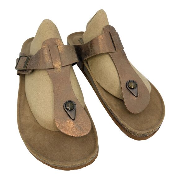 Mossimo Supply Co Knotted Flat Suede Beige Tan Brown Sandal Size 10 - Picture 1 of 5